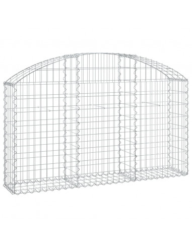 Cesto Gabbione ad Arco 150x30x80/100 cm Ferro Zincato