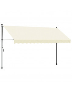 Tenda da Sole Retrattile Crema 350x150 cm in Tessuto e Acciaio 2