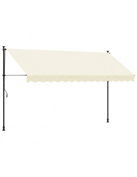 Tenda da Sole Retrattile Crema 350x150 cm in Tessuto e Acciaio