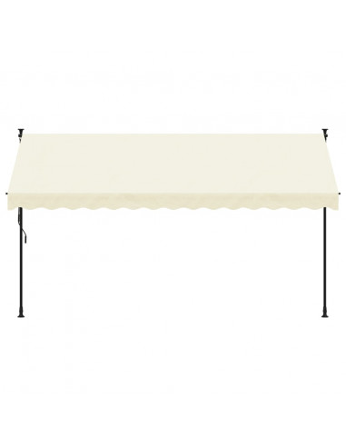 Tenda da Sole Retrattile Crema 350x150 cm in Tessuto e Acciaio