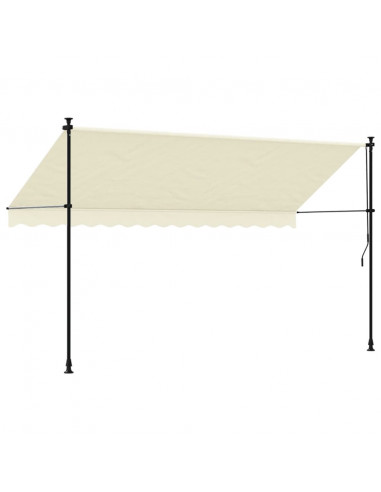 Tenda da Sole Retrattile Crema 350x150 cm in Tessuto e Acciaio