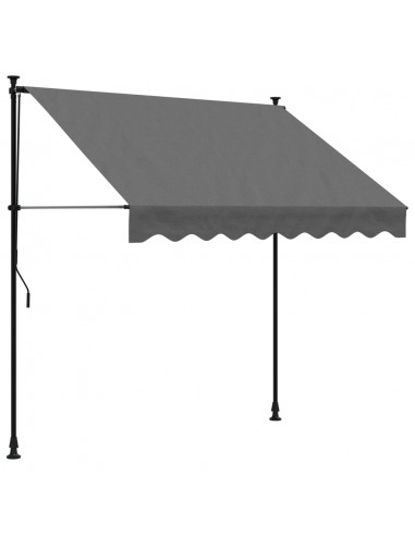 Tenda da Sole Retrattile Antracite 200x150 cm Tessuto e Acciaio