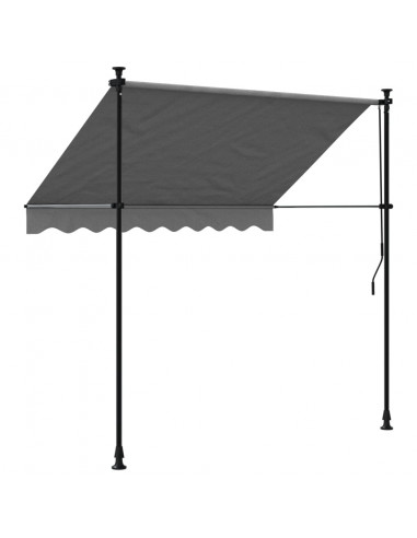 Tenda da Sole Retrattile Antracite 200x150 cm Tessuto e Acciaio