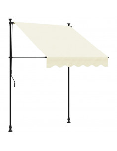 Tenda da Sole Retrattile Crema 150x150 cm in Tessuto e Acciaio 2