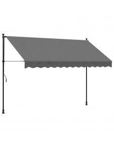 Tenda da Sole Retrattile Antracite 300x150 cm Tessuto e Acciaio 2