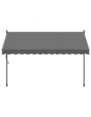 Tenda da Sole Retrattile Antracite 300x150 cm Tessuto e Acciaio