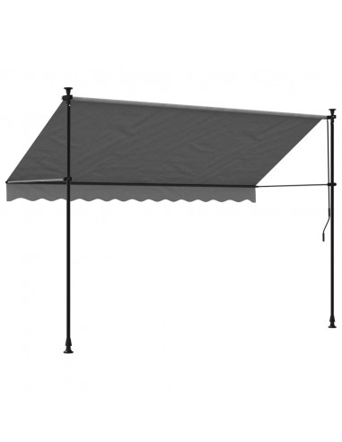 Tenda da Sole Retrattile Antracite 300x150 cm Tessuto e Acciaio