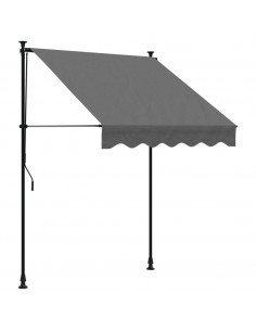 Tenda da Sole Retrattile Antracite 150x150 cm Tessuto e Acciaio 2