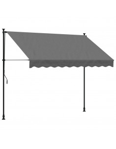 Tenda da Sole Retrattile Antracite 250x150 cm Tessuto e Acciaio 2
