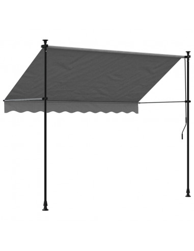 Tenda da Sole Retrattile Antracite 250x150 cm Tessuto e Acciaio
