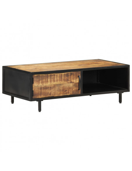 Tavolino da Salotto 105x50x35 cm in Legno di Mango Grezzo