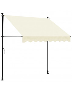 Tenda da Sole Retrattile Crema 200x150 cm in Tessuto e Acciaio 2
