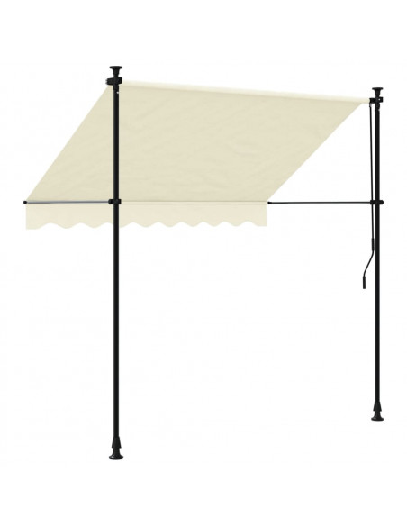 Tenda da Sole Retrattile Crema 200x150 cm in Tessuto e Acciaio