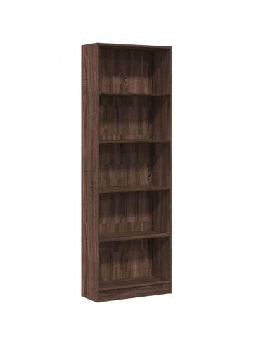 Libreria Rovere Marrone 60x24x176 cm in Legno Multistrato
