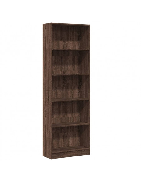 Libreria Rovere Marrone 60x24x176 cm in Legno Multistrato