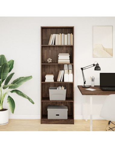 Libreria Rovere Marrone 60x24x176 cm in Legno Multistrato