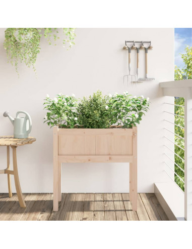 Fioriera da Giardino con Gambe 70x31x70 cm Legno Massello Pino
