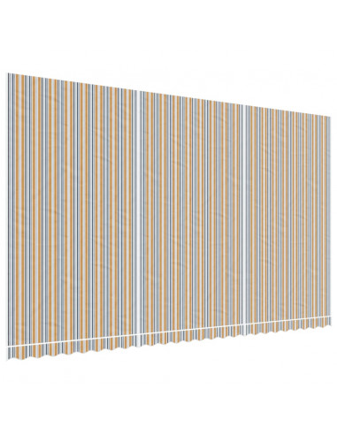 Tessuto di Ricambio per Tenda Strisce Multicolore 6x3,5 m