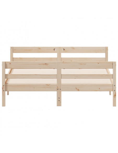 Giroletto con Testiera 140x200 cm in Legno Massello di Pino