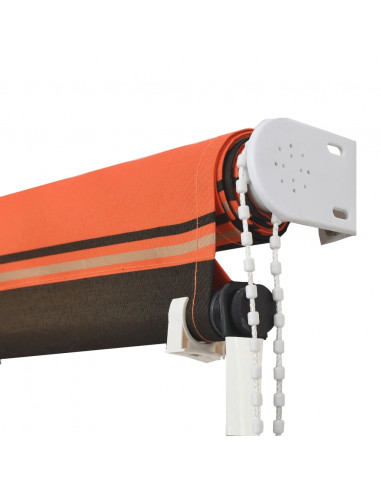 Tenda da Sole Retrattile 150x150 cm Arancione e Marrone