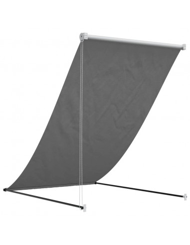 Tenda da Sole Retrattile Antracite 100x150 cm Tessuto e Acciaio
