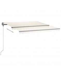 Tenda da Sole Retrattile Manuale con LED 400x300 cm Crema 2