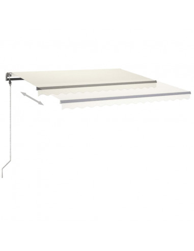 Tenda da Sole Retrattile Manuale con LED 400x300 cm Crema