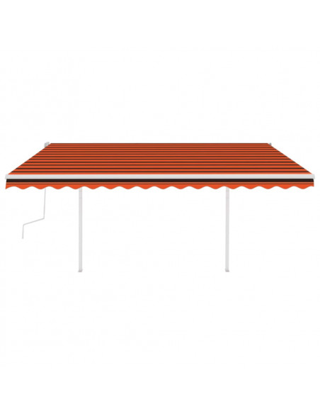 Tenda da Sole Retrattile Manuale LED 4,5x3,5 m Arancio Marrone