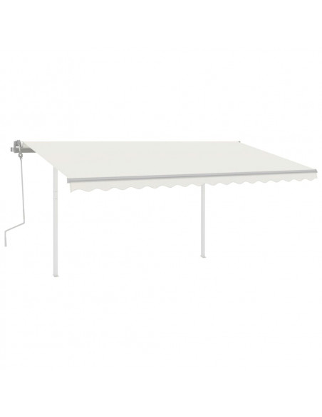 Tenda da Sole Retrattile Manuale con LED 4,5x3,5 m Crema