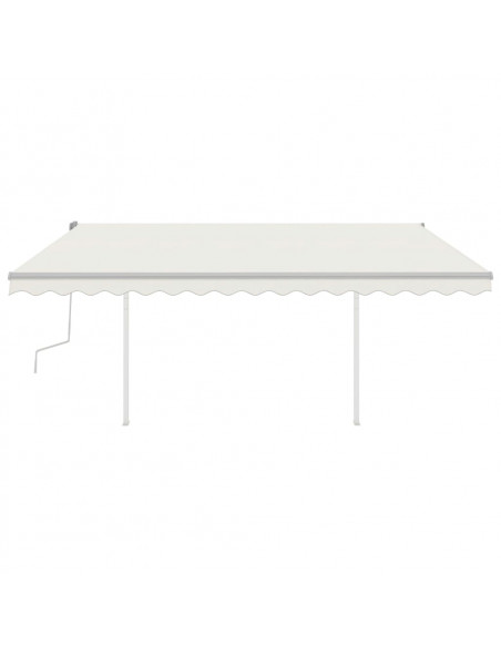 Tenda da Sole Retrattile Manuale con LED 4,5x3,5 m Crema