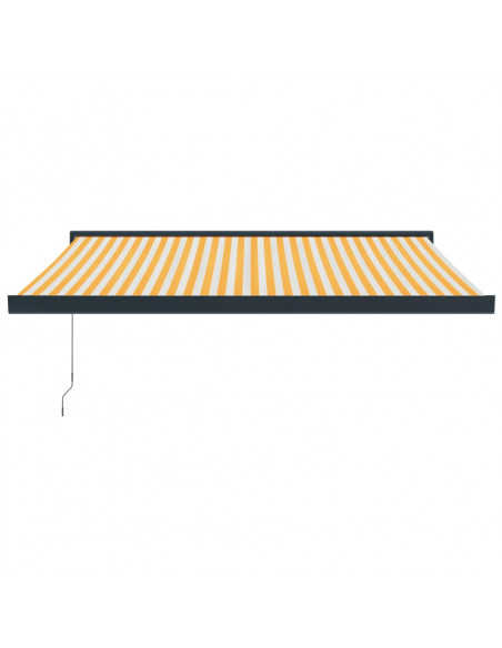 Tenda Retrattile Gialla e Bianca 3x2,5 m in Tessuto e Alluminio
