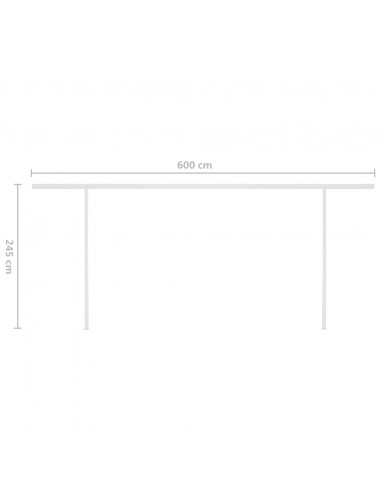 Tenda da Sole Retrattile Manuale con Pali 6x3m Blu e Bianca