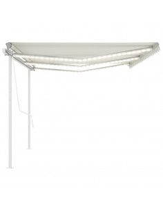 Tenda da Sole Automatica con Sensore Vento e LED 6x3 m Crema 2