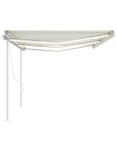 Tenda da Sole Automatica con Sensore Vento e LED 6x3 m Crema