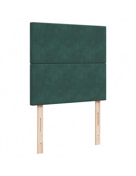 Giroletto a Molle con Materasso Verde Scuro 90x190 cm Velluto