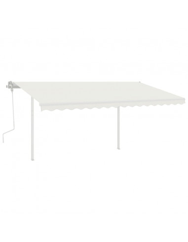 Tenda da Sole Retrattile Manuale con LED 4x3 m Crema