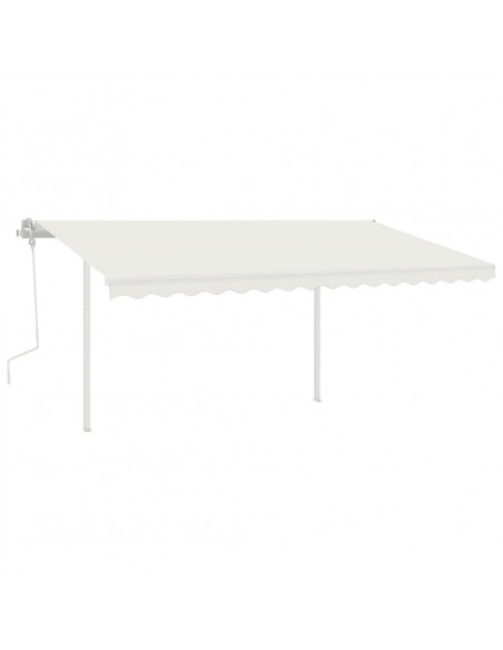 Tenda da Sole Retrattile Manuale con LED 4x3 m Crema