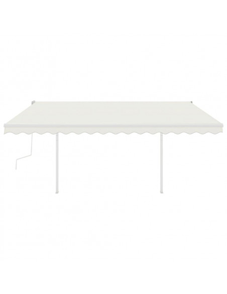 Tenda da Sole Retrattile Manuale con LED 4x3 m Crema