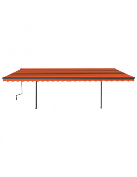 Tenda Retrattile Manuale con LED 6x3,5 m Arancione e Marrone