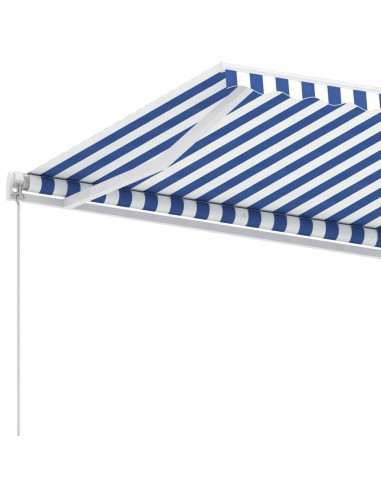 Tenda da Sole Autoportante Manuale 600x300 cm Blu Bianca