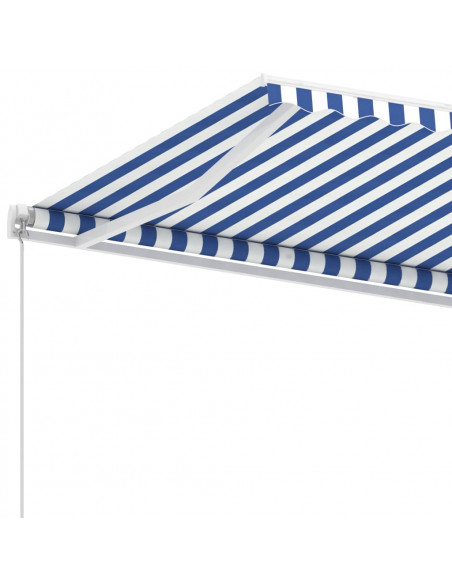 Tenda da Sole Autoportante Manuale 600x300 cm Blu Bianca