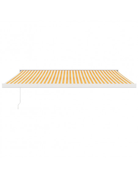 Tenda Sole Retrattile Gialla e Bianca 4x3 m Tessuto e Alluminio