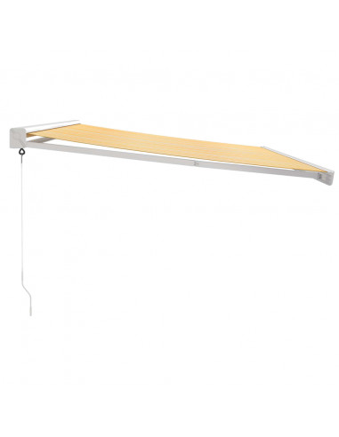 Tenda Sole Retrattile Gialla e Bianca 4x3 m Tessuto e Alluminio