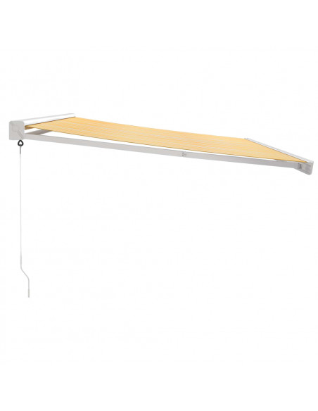 Tenda Sole Retrattile Gialla e Bianca 4x3 m Tessuto e Alluminio
