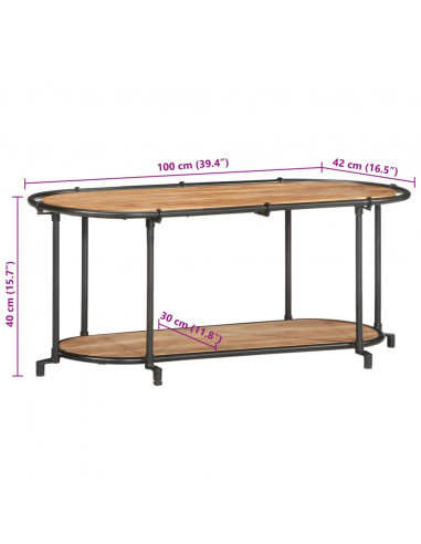 Mobile Porta TV 100x42x40 cm in Legno Massello di Acacia