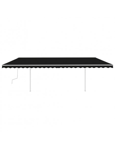 Tenda da Sole Retrattile Manuale con Pali 6x3m Antracite