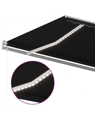 Tenda Automatica con Sensore Vento e LED 500x300 cm Antracite