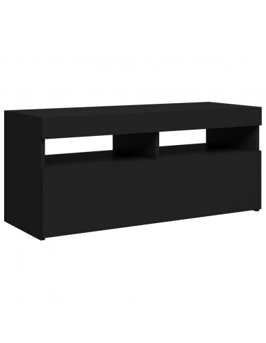 Mobile Porta TV con Luci LED Nero 90x35x40 cm