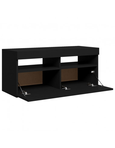 Mobile Porta TV con Luci LED Nero 90x35x40 cm