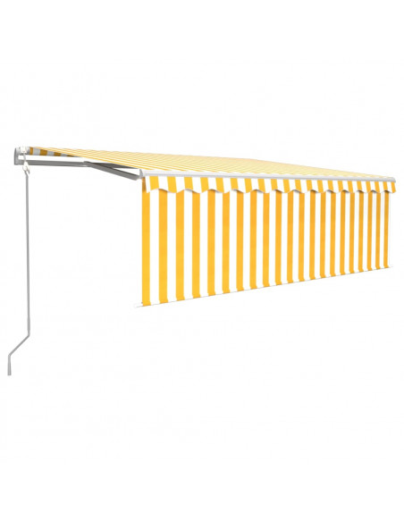 Tenda Automatica con Sensore Vento LED 4x3 m Gialla/Bianca